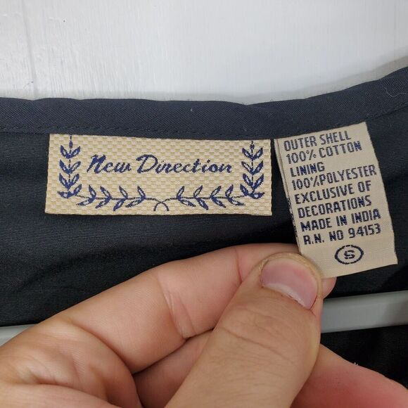 Vintage New Directions Jacket Patchwork Fringe Granny Cabincore Unique Womens S - Picture 6 of 11